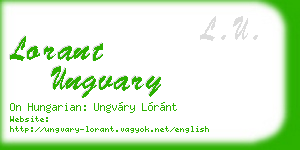 lorant ungvary business card