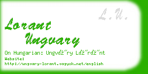 lorant ungvary business card